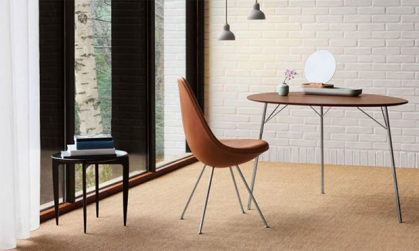 EGG Table FH3603 W115×D84cm Walnut