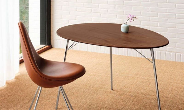 EGG Table FH3603 W115×D84cm Walnut