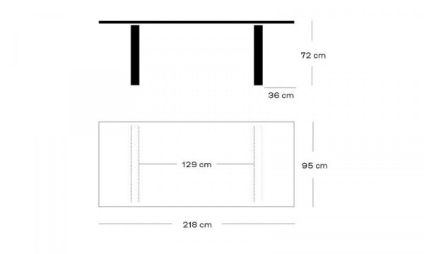 ESSAY Table W218×D95cm Natural Oil Finish