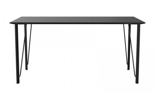 FH3605 Desk, No Drawer, Colored Ash Black, Black Legs