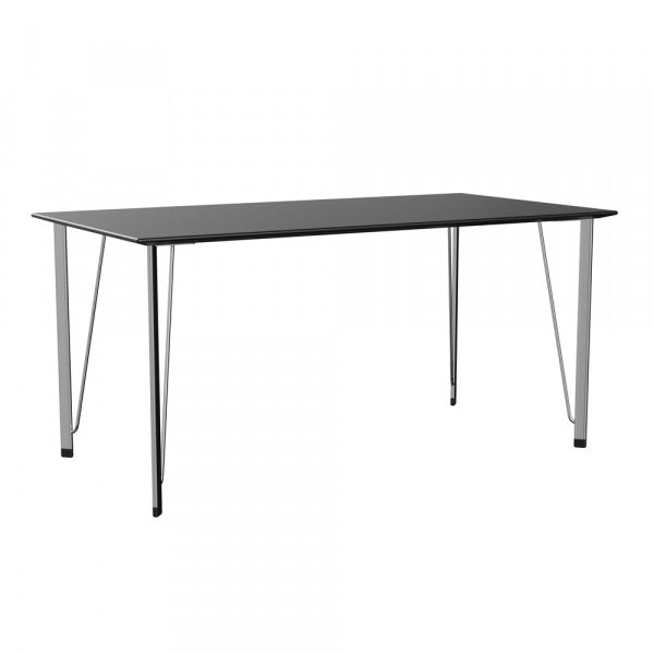 FH3605 Desk (No Drawer) in Coloured Ash Black with Chrome Legs
