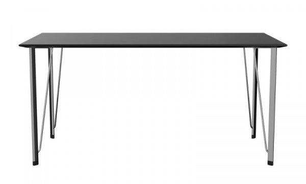 FH3605 Desk (No Drawer) in Coloured Ash Black with Chrome Legs