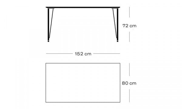 FH3605 Desk (No Drawer) in Coloured Ash Black with Chrome Legs
