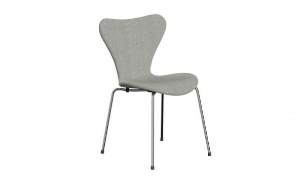 Seven Chair 3107 Fully Upholstered Hallingdal110 White Grey Chrome Legs