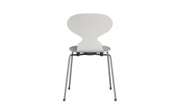 ANT Ant Chair 3101 in Coloured Ash with White Front Padding and Hallingdal110 White/Grey Chrome Legs