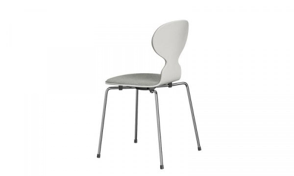 ANT Ant Chair 3101 in Coloured Ash with White Front Padding and Hallingdal110 White/Grey Chrome Legs