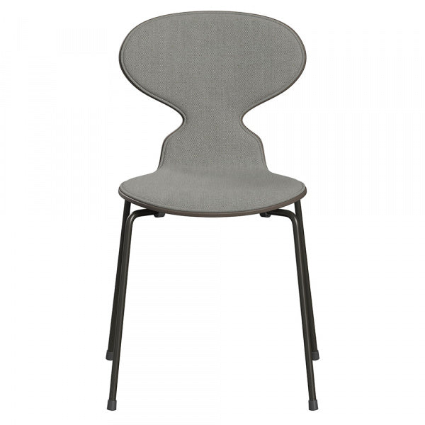 ANT Ant Chair 3101 in Colored Ash with Deep Clay Front Padding, Sunniva153 in Sand/Light Gray with Brown Bronze Legs