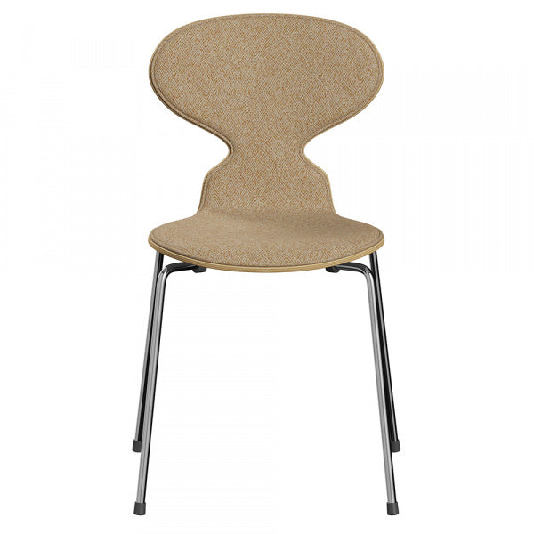 ANT Ant Chair 3101 in Oak with Front Pad, Vanir 413 Beige Mustard with Chrome Legs
