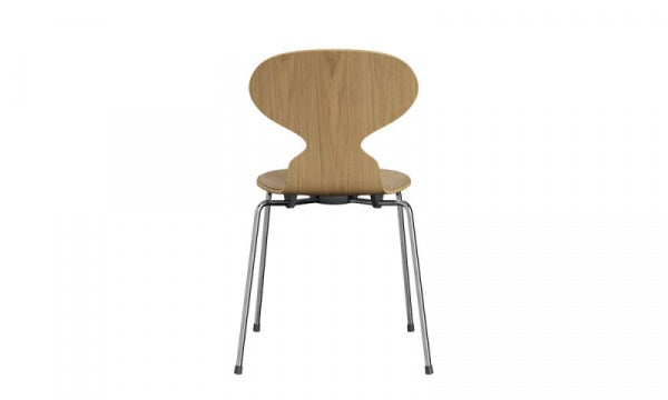 ANT Ant Chair 3101 in Oak with Front Pad, Vanir 413 Beige Mustard with Chrome Legs