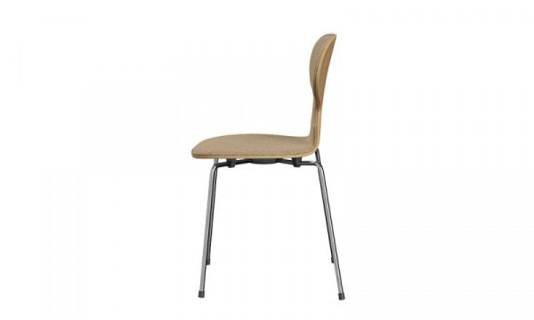 ANT Ant Chair 3101 in Oak with Front Pad, Vanir 413 Beige Mustard with Chrome Legs