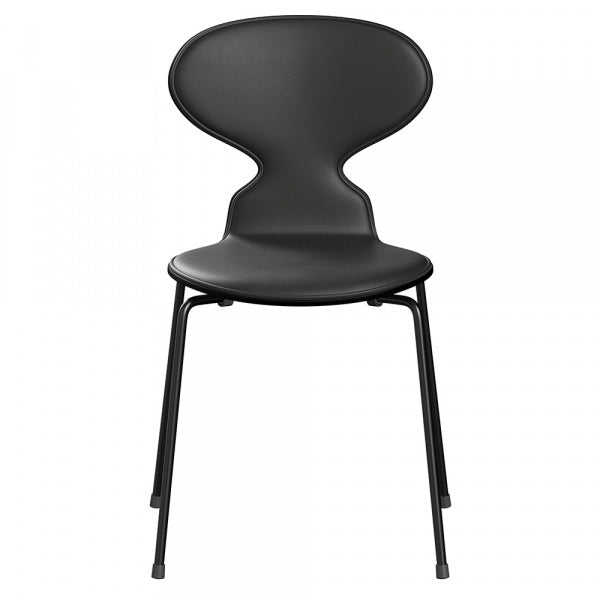 ANT Ant Chair 3101 Lacquer Black Front Padding Essential Leather Black Black Legs