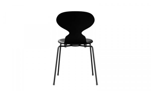 ANT Ant Chair 3101 Lacquer Black Front Padding Essential Leather Black Black Legs