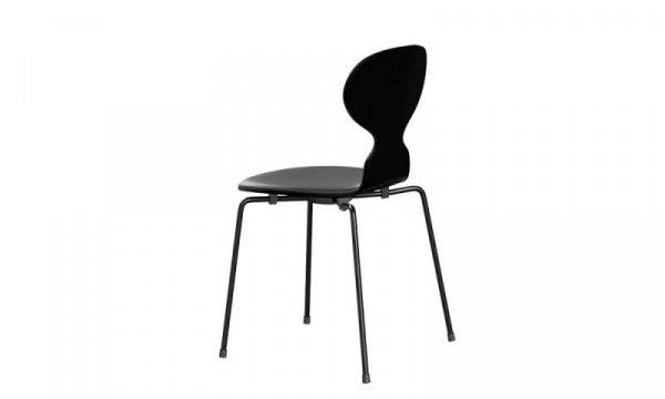 ANT Ant Chair 3101 Lacquer Black Front Padding Essential Leather Black Black Legs