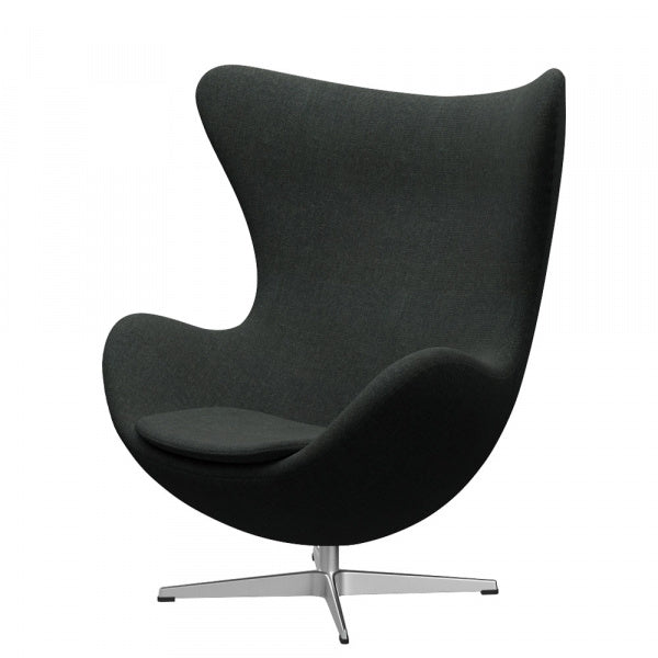 EGG Chair 3316 Re-wool198 Black with Natural Satin Legs