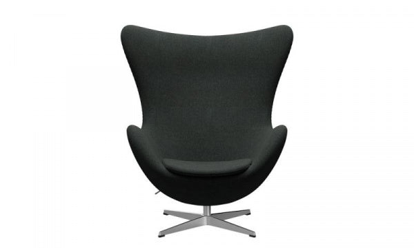 EGG Chair 3316 Re-wool198 Black with Natural Satin Legs