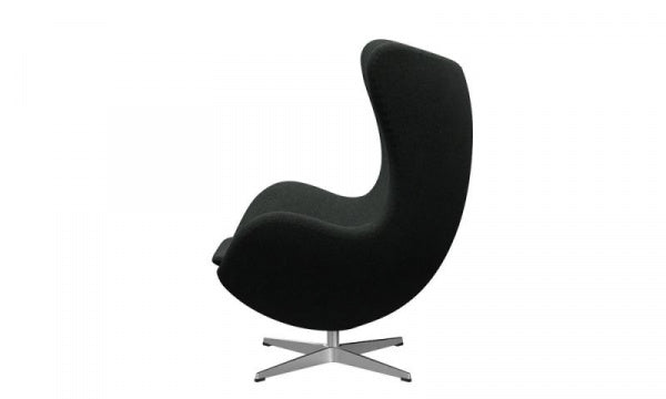 EGG Chair 3316 Re-wool198 Black with Natural Satin Legs