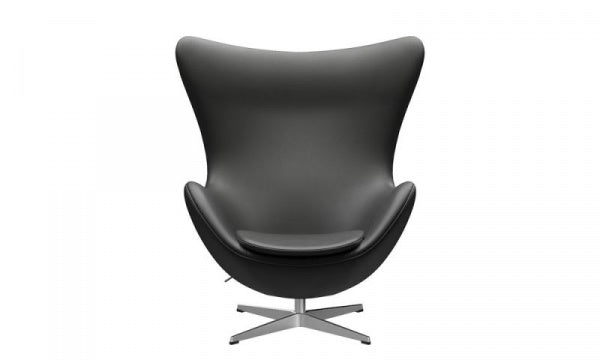 EGG Chair 3316 Essential Leather Black with Satin Legs