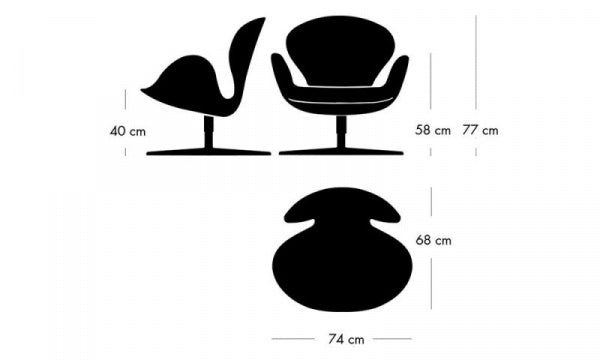 SWAN Swan Chair 3320 Sunniva153 Sand/Light Gray Satin Legs