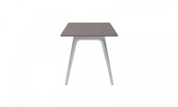 PLURALIS Table KS420, Linoleum, W160 x D80cm, Mauve Brown, Chrome Legs
