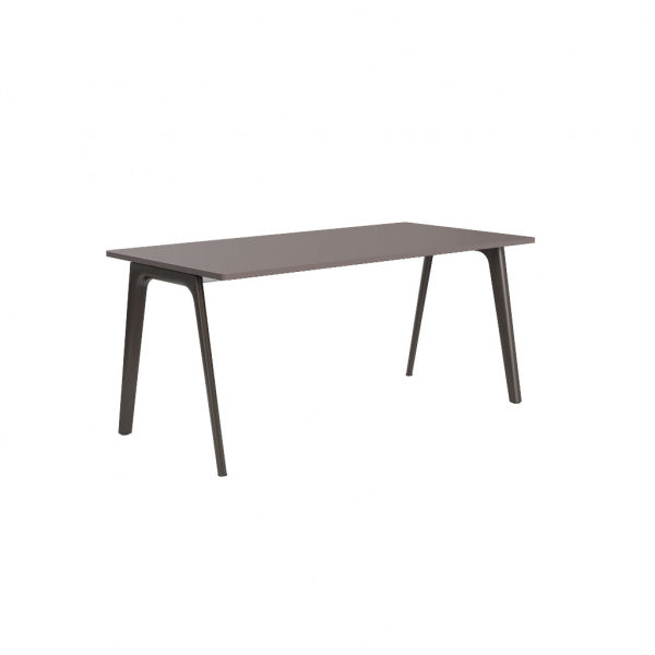 PLURALIS Table KS420, Linoleum, W160 x D80cm, Mauve Brown with Brown Bronze Legs