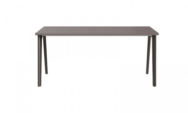 PLURALIS Table KS420, Linoleum, W160 x D80cm, Mauve Brown with Brown Bronze Legs