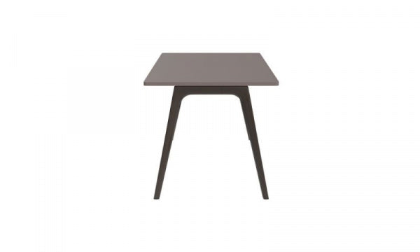 PLURALIS Table KS420, Linoleum, W160 x D80cm, Mauve Brown with Brown Bronze Legs
