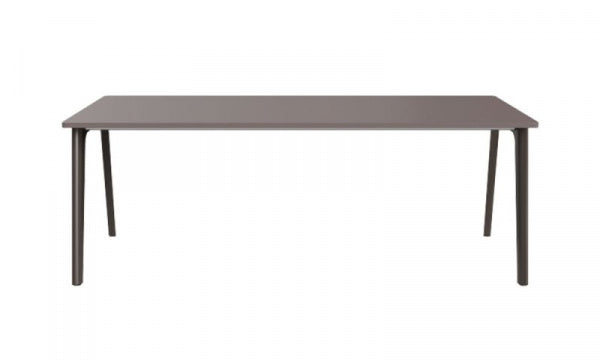 PLURALIS Table KS421, Linoleum, W200 x D100cm, Mauve Brown with Brown Bronze Legs