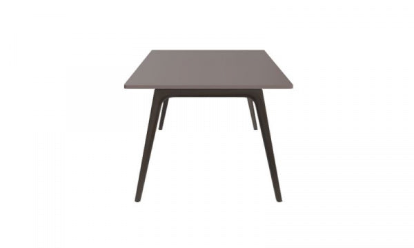 PLURALIS Table KS421, Linoleum, W200 x D100cm, Mauve Brown with Brown Bronze Legs