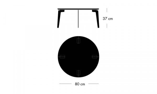 JOIN Joint Table FH41 φ80×H37cm Black Oak