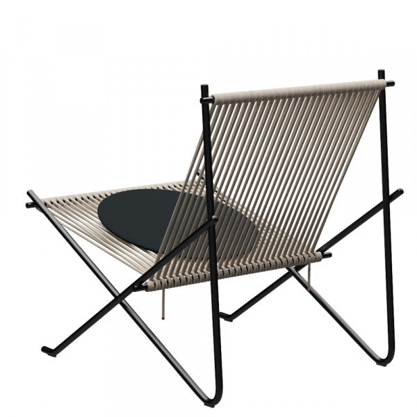 PK4 ST Hemp Rope Natural Seat Cushion with Canvas and Black Powder Coat Finish