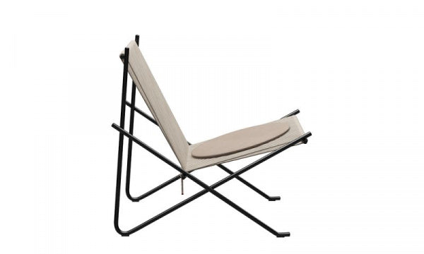PK4 ST Hemp Rope Natural Seat Cushion with Canvas and Black Powder Coat Finish