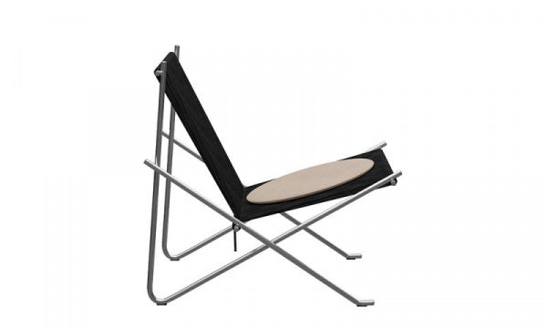 PK4 ST Hemp Rope Black Seat Cushion with Canvas and Satin Finish
