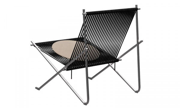 PK4 ST Hemp Rope Black Seat Cushion with Canvas and Satin Finish