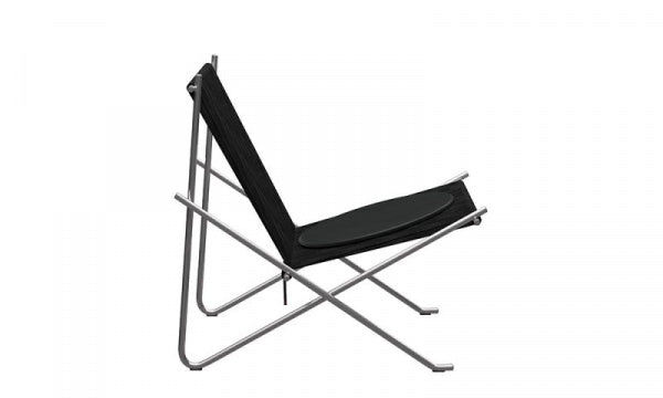 PK4 ST Hemp Rope Black Seat Cushion with Leather Satin Finish