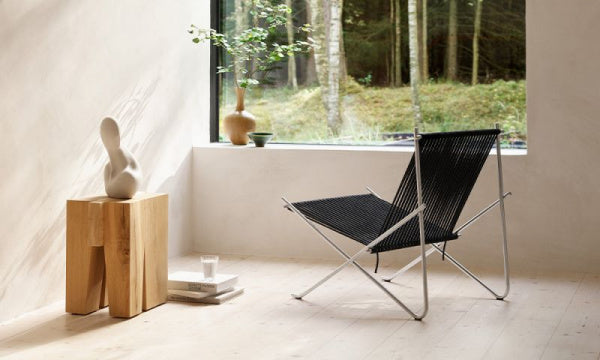 PK4 ST Hemp Rope Black Seat Cushion with Leather Satin Finish