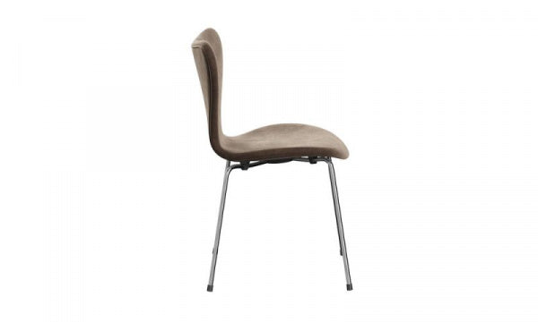 Seven Chair 3107 Fully padded Velvet Belfast 772 Grey Brown Chrome legs