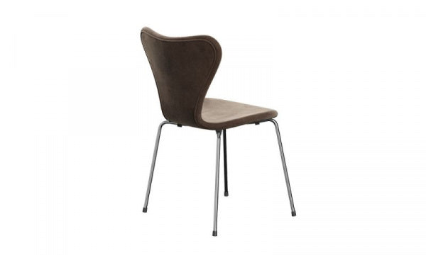 Seven Chair 3107 Fully padded Velvet Belfast 772 Grey Brown Chrome legs