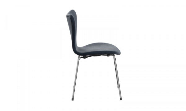 Seven Chair 3107 Fully padded Velvet Belfast 143 Grey-blue Chrome legs