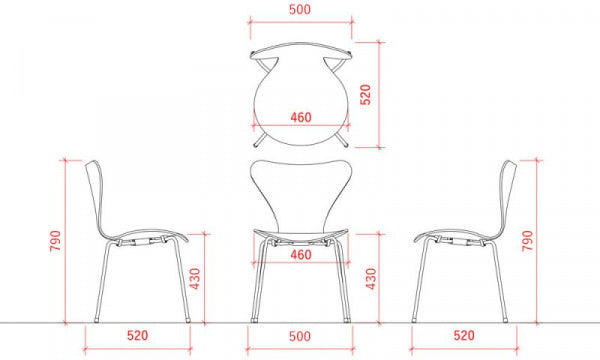 Seven Chair 3107 Fully padded Steelcut trio 133 chrome legs