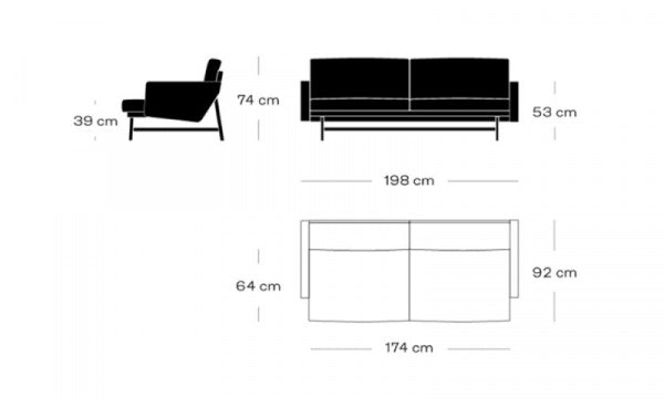 LISSONI SOFA 2-seater PL112 Christianshavn