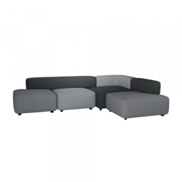 ALPHABET SOFA SERIES 4-seater PL300-4, Christianshavn, Light Gray Uni 1170 and Light Gray 1171
