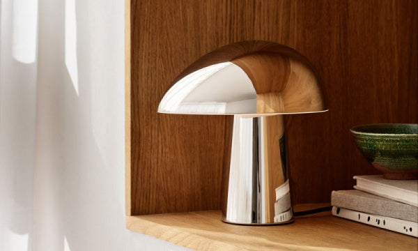 NIGHT OWL table lamp in polished steel
