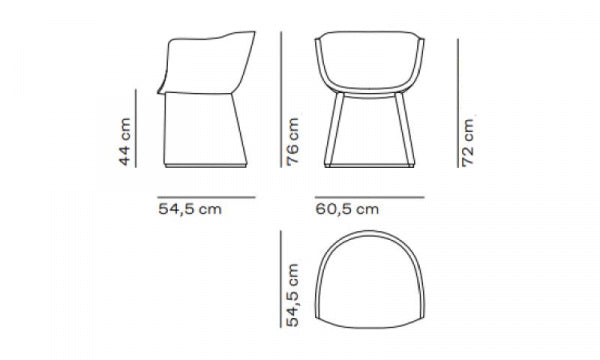 MONOLIT Dining Chair CM221 Designer Selection Leather Piping x HALLINGDAL200