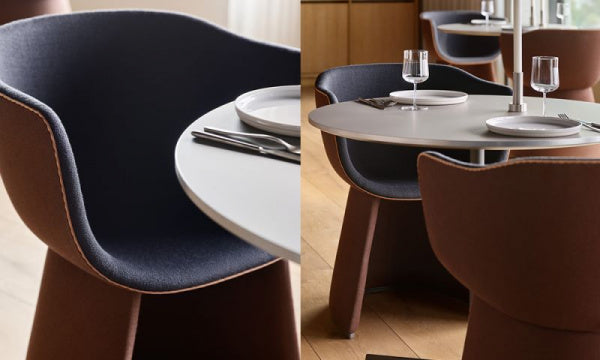 MONOLIT Dining Chair CM221 Designer Selection Leather Piping VIDAR182 x SUNNIVA363