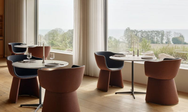MONOLIT Dining Chair CM221 Designer Selection Leather Piping VIDAR182 x SUNNIVA363