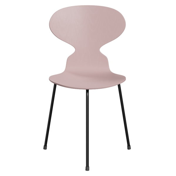ANT Ant Chair 3100, 3-legged, Colored Ash with Pale Rose and Black Legs