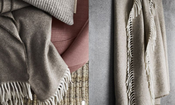 THROW CASHMERE Natural Brown