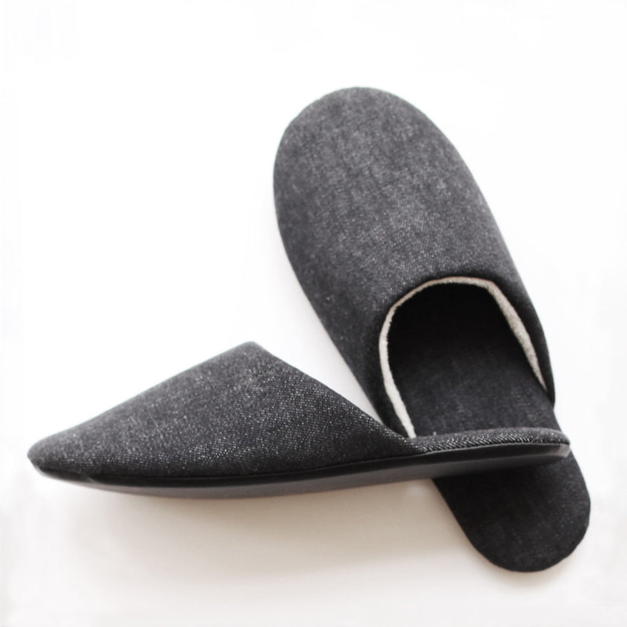 Denim slippers