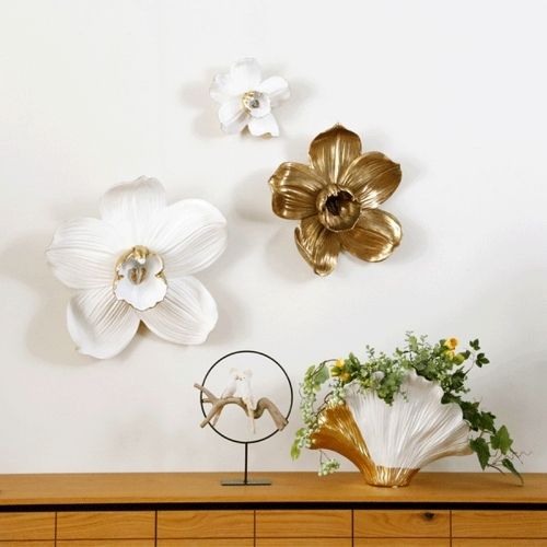 69163 Wall Decoration Orchid White 54cm