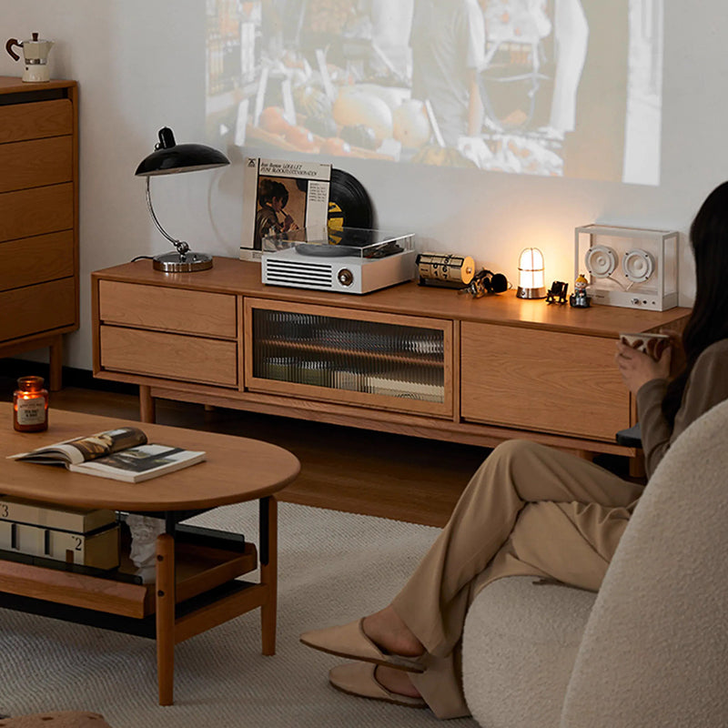 Cherry wood stylish TV cabinet